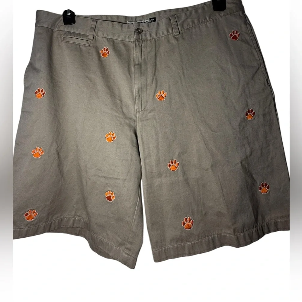 Campus Chinos Men’s Clemson Tigers Embroidered PW Print Shorts
